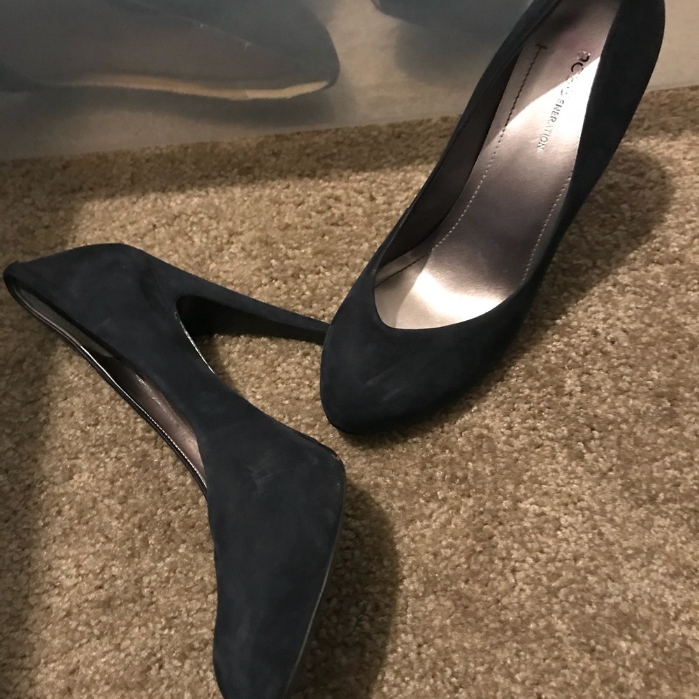 BCBGeneration Navy Suede Heels